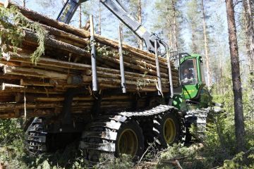 Erityisesti loppukesällä, kun haihdunta on suurin, turve on kuivaa ja korjuukelit ovat paremmat kuin roudattomana talvena. (Kuvaaja: Sami Karppinen)