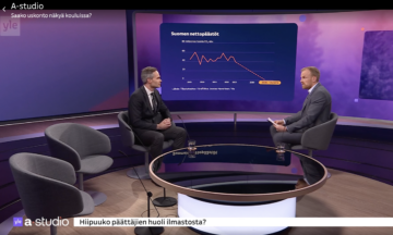 Ympäristöministeri Kai Mykkänen puhui maanantai-iltana Ylen A-studiossa Suomen päästötavoitteista ja metsien roolista.