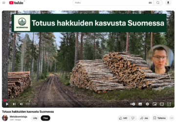 Metsänomistaja Tapio Haarlaa tarkasteli Youtube-videollaan hakkuumääriä ja puuston kasvua.